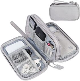 img 4 attached to FYY Органайзер для электроники: Портативная водонепроницаемая сумка для хранения кабелей и аксессуаров - серый