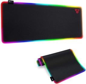 img 4 attached to RGB игровой коврик для мыши: FANTECH LED-коврик с 14 режимами подсветки, мягкий и водонепроницаемый, антискользящая резиновая основа, 2 уровня яркости - идеально подходит для компьютерного стола, клавиатуры, коврика для мыши.