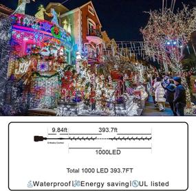 img 1 attached to 🎄 403ft Outdoor Christmas String Lights - 1000 LED Super Long Twinkle Fairy Lights with Remote, 8 Modes & Memory Timer - Green Wire Decor for Home Xmas Party Wedding Garden (Cool White)