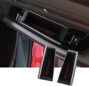 img 4 attached to 🚪 Convenient Car Side Door Grab Handle Pocket Box for Mazda 3 & CX-30 - Armrest Storage Organizer with Phone Container, Key Holder & More (2PCS Rear Door)