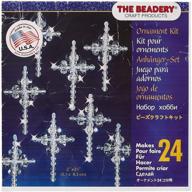 beadery crystal crosses holiday ornament kit - create 24 stunning 1.25-inch ornaments (bok-5536) logo