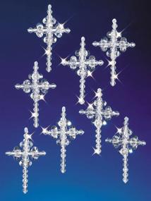 img 3 attached to Beadery Crystal Crosses Holiday Ornament Kit - Create 24 Stunning 1.25-Inch Ornaments (BOK-5536)