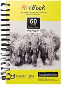 img 4 attached to 🎨 ArtBeek 5.5x8.5 Mixed Media Sketch Pad - Ideal for Wet and Dry Media, Sketching, Drawing, and Painting: 60 Sheets Spiral-Bound Pad (5.5 x 8.5 in), 120lb/200gsm
