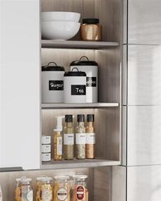 img 1 attached to 🏡 Organize Your Kitchen with the LF Likefair Farmhouse Canister Set - Perfect for Storing Tea, Herbs, Sugar, Salt, Coffee, Flour, and More in Elegant White & Black Containers