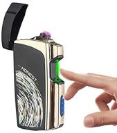 🔋 powerful windproof arc lighter x with led display - rechargeable usb electric lighter for cigarettes in green logo