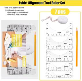 img 2 attached to Vinyl Alignment T-Shirt Ruler Guide - Set of 7, Center Designs Tool for Heat Press, Tee Ruler Measurement for Vinyl Placement, Sublimation Accessories - Transparent