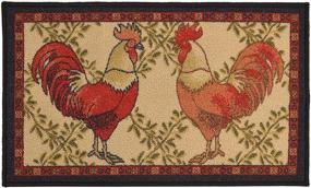 img 4 attached to 🐓 Kitchen Collection Rooster Beige Multi-Color Printed Runner Area Rug (9112): Slip Resistant, Latex Backing for Contemporary Modern Look (18" x 30" Mat)