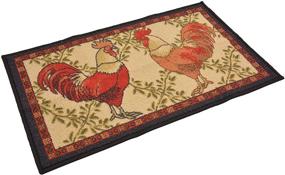 img 3 attached to 🐓 Kitchen Collection Rooster Beige Multi-Color Printed Runner Area Rug (9112): Slip Resistant, Latex Backing for Contemporary Modern Look (18" x 30" Mat)