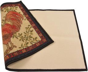 img 2 attached to 🐓 Kitchen Collection Rooster Beige Multi-Color Printed Runner Area Rug (9112): Slip Resistant, Latex Backing for Contemporary Modern Look (18" x 30" Mat)