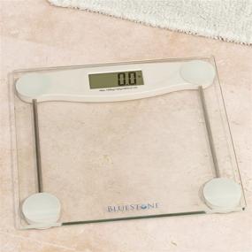 img 3 attached to 📊 Bluestone Digital Body Weight Bathroom Scale - Step-On Weighing Machine - Accurate Measurements in 0.2 lb Increments - Large LCD Display & Clear Glass Base by Bluestone