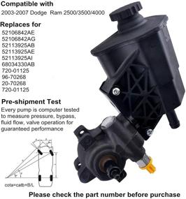 img 3 attached to High-Quality Power Steering Pump Replacement for 03-07 Dodge Ram 2500 3500 4000 5.7L V8 | Direct Alternative to 52106842AE, 52113925AB, 68034330AB & More!