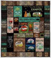 🔥 versatile quilted blanket: camping-themed + customizable design for little kids, christmas, birthdays & graduations - all-season warmth for bed or sofa (us queen 80"×90" / 200cm×230cm) logo