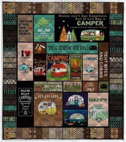 img 4 attached to 🔥 Versatile Quilted Blanket: Camping-Themed + Customizable Design for Little Kids, Christmas, Birthdays & Graduations - All-Season Warmth for Bed or Sofa (US Queen 80"×90" / 200cm×230cm)