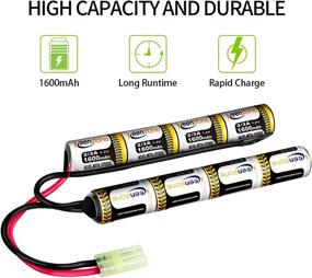 img 2 attached to Keenstone 9.6V 1600mAh Butterfly Nunchuck Stick Mini Battery Pack with Mini Tamiya Connector for Airsoft Guns ICS CA TM SRC JG G36 G&amp;M733: Compact and Powerful Battery Solution