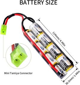 img 3 attached to Keenstone 9.6V 1600mAh Butterfly Nunchuck Stick Mini Battery Pack with Mini Tamiya Connector for Airsoft Guns ICS CA TM SRC JG G36 G&amp;M733: Compact and Powerful Battery Solution