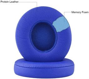 img 3 attached to 🎧 Blue Solo2/Solo3 Earpads Replacement: Compatible with Beats by Dre Solo 3/Solo 2 Wireless A1796/B0534 Headphones - Protein Leather Memory Foam