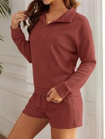 img 2 attached to 🔥 Warm and Cozy: MEROKEETY Women's 2 Piece Waffle Knit Lounge Sets