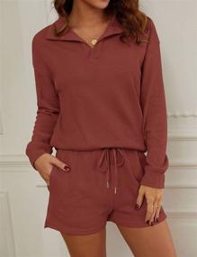 img 3 attached to 🔥 Warm and Cozy: MEROKEETY Women's 2 Piece Waffle Knit Lounge Sets