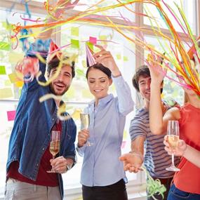 img 1 attached to 🎉 High-Quality 30 Piece Throw Streamers Party Poppers: Colorful Paper Streamers for Hassle-Free Celebrations, Ideal for Birthday, Wedding, Graduation, and Party Favors