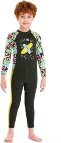 img 3 attached to 🌞 DIVE & SAIL Kids 2.5mm Wetsuit Long Sleeve One Piece with UV Protection and Thermal Swimsuit