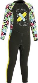 img 4 attached to 🌞 DIVE & SAIL Kids 2.5mm Wetsuit Long Sleeve One Piece with UV Protection and Thermal Swimsuit