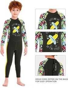 img 1 attached to 🌞 DIVE & SAIL Kids 2.5mm Wetsuit Long Sleeve One Piece with UV Protection and Thermal Swimsuit