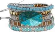 🌿 boho chic: handmade imperial jasper bracelet with natural stones and crystal hematite logo
