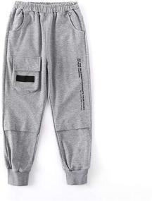 img 1 attached to 👖 Black032 Elastic Sweatpant for Boys - B YCR Uniform Boys' Clothing