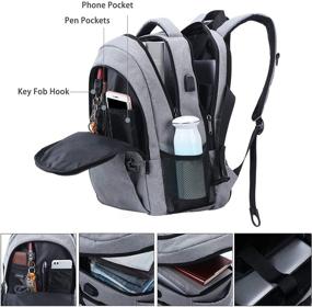 img 2 attached to 🎒 ANKUER Grey Laptop Backpack - Durable Water Resistant Bag for College School, Fits 15.6 Inch Computers