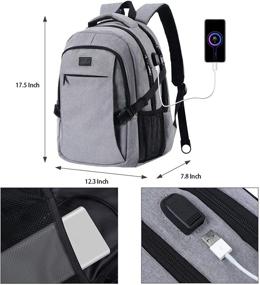 img 3 attached to 🎒 ANKUER Grey Laptop Backpack - Durable Water Resistant Bag for College School, Fits 15.6 Inch Computers