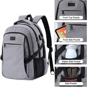 img 1 attached to 🎒 ANKUER Grey Laptop Backpack - Durable Water Resistant Bag for College School, Fits 15.6 Inch Computers