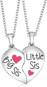 img 2 attached to Big Sister and Little Sister Heart Necklace Set - 2 Sisters Necklaces - Big and Little Sisters Jewelry