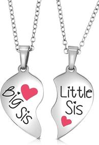 img 3 attached to Big Sister and Little Sister Heart Necklace Set - 2 Sisters Necklaces - Big and Little Sisters Jewelry