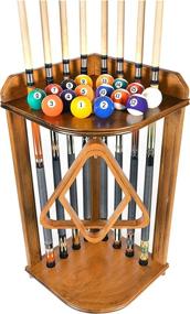 img 2 attached to 🎱 ISZY Billiards 8 Pool Cue Rack - Billiard Stick Stand for 8 Cues & Ball Set | Choose Mahogany, Dark Oak, or Black Finish