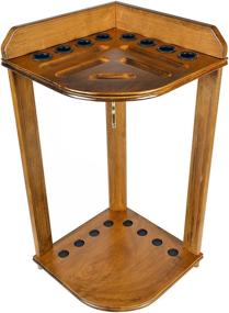 img 1 attached to 🎱 ISZY Billiards 8 Pool Cue Rack - Billiard Stick Stand for 8 Cues & Ball Set | Choose Mahogany, Dark Oak, or Black Finish