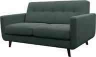 🛋️ rivet sloane mid-century modern loveseat sofa - amazon brand: emerald green, 64.2"w logo