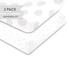 img 3 attached to 👶 Premium 2-Pack Changing Pad Covers - Soft Combed Jersey Cotton for Baby Boy or Baby Girl | Grey Dottie Design