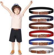 👶 6pc kids adjustable belts for boys and girls - elastic toddler belt with leather loop by welrog logo