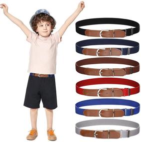 img 4 attached to 👶 6pc Kids Adjustable Belts for Boys and Girls - Elastic Toddler Belt with Leather Loop by WELROG