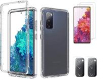 📱 samsung galaxy s20 fe 5g case - tpu back cover with pc hard front bumper, clear screen protector tempered glass, camera protector film - includes 2 screen protectors, 2 camera protectors, and 1 phone case (clear) logo