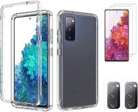 img 4 attached to 📱 Samsung Galaxy S20 FE 5G Case - TPU Back Cover with PC Hard Front Bumper, Clear Screen Protector Tempered Glass, Camera Protector Film - Includes 2 Screen Protectors, 2 Camera Protectors, and 1 Phone Case (Clear)