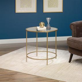 img 3 attached to 🌟 Sauder International Lux Round Side Table: Stylish Satin Gold Finish, L: 22.01" x W: 22.01" x H: 22.01