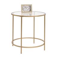 🌟 sauder international lux round side table: stylish satin gold finish, l: 22.01" x w: 22.01" x h: 22.01 logo