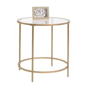 img 4 attached to 🌟 Sauder International Lux Round Side Table: Stylish Satin Gold Finish, L: 22.01" x W: 22.01" x H: 22.01