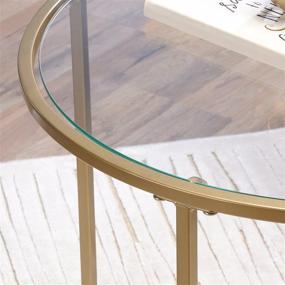 img 1 attached to 🌟 Sauder International Lux Round Side Table: Stylish Satin Gold Finish, L: 22.01" x W: 22.01" x H: 22.01