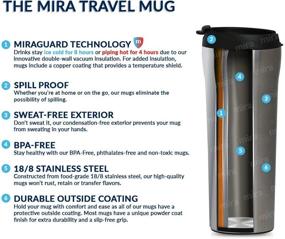 img 1 attached to ☕ MIRA 12 oz Stainless Steel Insulated Travel Mug - Vacuum Insulated Tumbler for Coffee & Tea - spill-proof Flip Lid - Thermos Keeps Drinks Hot or Cold - Gray Satin