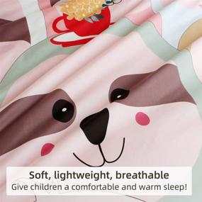 img 2 attached to ZHH Sloth Duvet Cover Set Full Size - Pink Cute Bedding with Zipper Closure & Corner Ties - Ultra Soft Microfiber Comforter Cover for Teen Girls & Boys - 3 Pieces Set Including Duvet Cover & 2 Pillowcases
