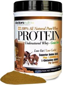 img 4 attached to 🍫 Pure 100% Grass Fed Whey Protein - Undenatured by Doctors Nutra Nutraceuticals, Double Dutch Chocolate Flavor, Low Carb Low Fat, Enriched with Natural Ultrafiltered L-Glutamine, 1000mg
