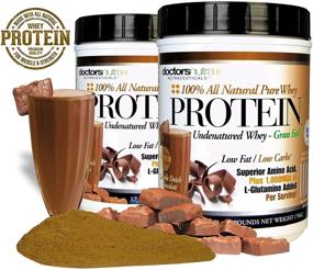 img 1 attached to 🍫 Pure 100% Grass Fed Whey Protein - Undenatured by Doctors Nutra Nutraceuticals, Double Dutch Chocolate Flavor, Low Carb Low Fat, Enriched with Natural Ultrafiltered L-Glutamine, 1000mg