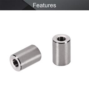 img 2 attached to MroMax M10 Height 30Mm 304 Stainless Steel Threaded Sleeve Rod Bar Stud Round Coupling Connector Tube Nuts Silver Tone 5Pcs